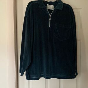 Men’s 6 inch zip velour shirt in large